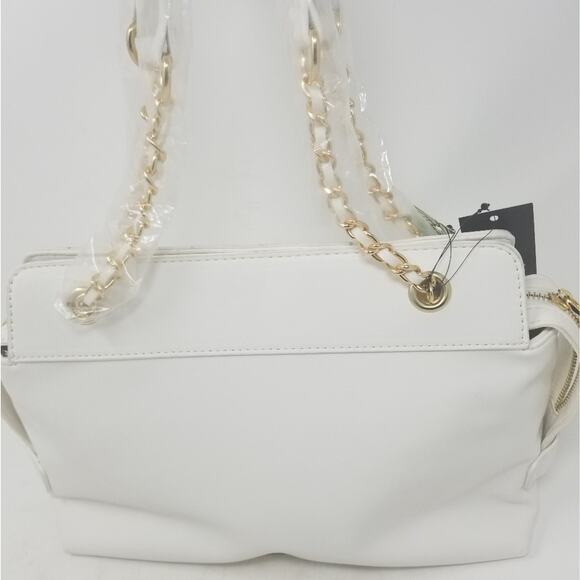 Badgley Mischka NEW White Vegan Purse Lightweight Zipper Closure Women's NWT - Picture 9 of 15